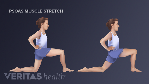 Person doing the psoas major muscle stretch