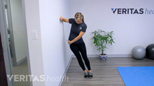 Woman doing an IT Band Stretch