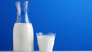 Carafe and glass of milk