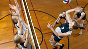 Girls high school volleyball game
