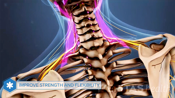 Posterior view of the cervical spine to show improved strength and flexibility in the neck.