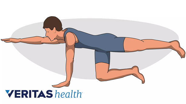 Man doing a bird dog stretch