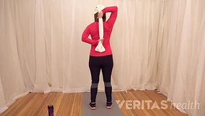 Standing Side Bend with Towel Exercise Demonstration