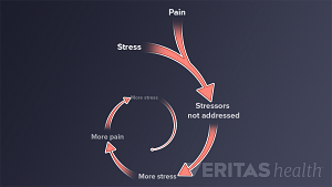 A spiral of how emotional stress causes pain