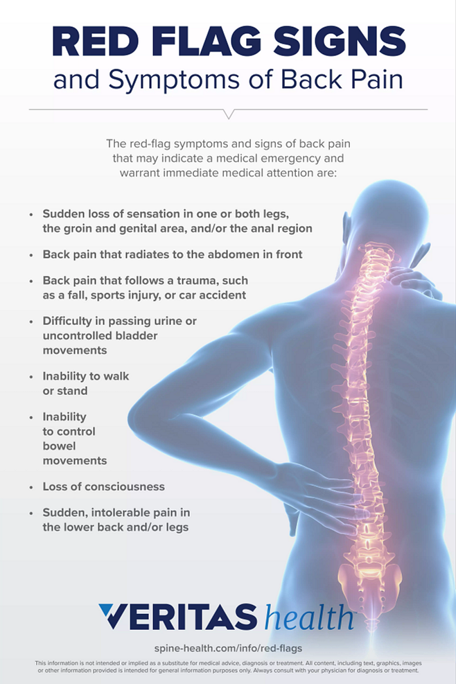Red Flag Signs and Symptoms of Back Pain Infographic