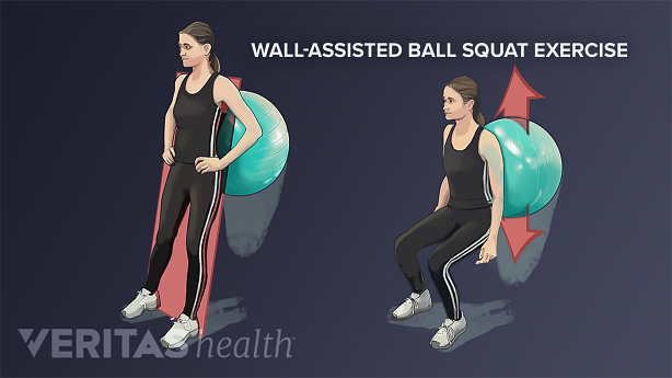 Ball squat exercise
