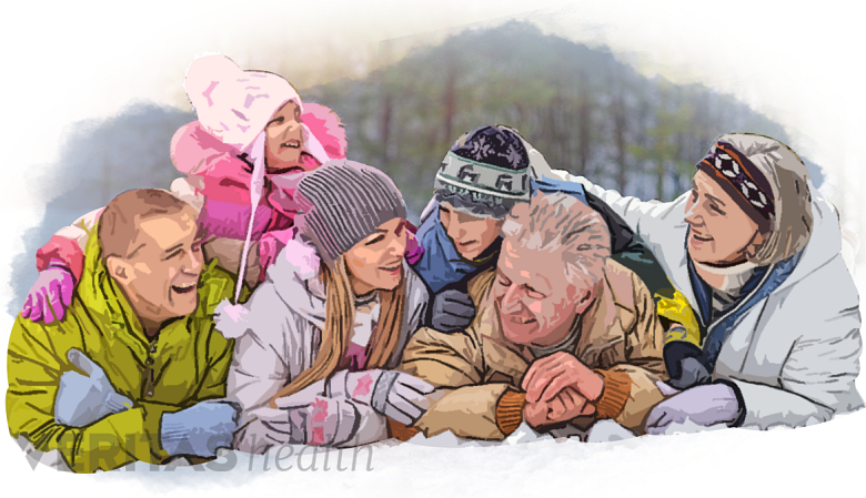 An illustration showing people of different age group.